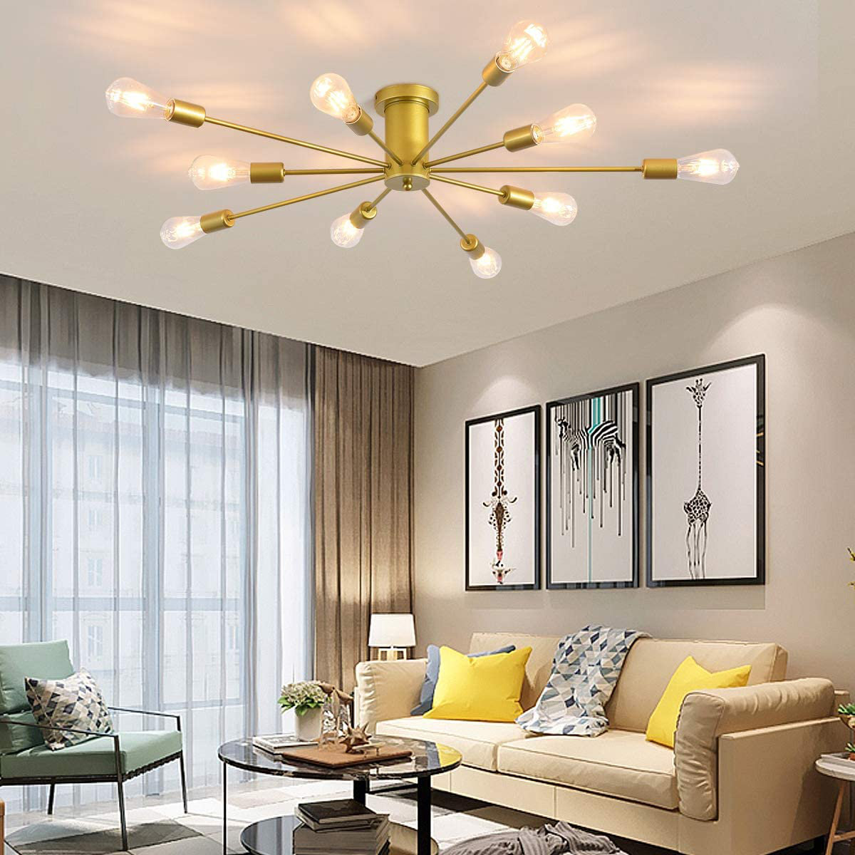 Orren Ellis Lorise 10 - Light Sputnik Sphere Chandelier & Reviews